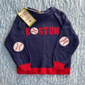 Funkoos Navy and Red Boston Sweater